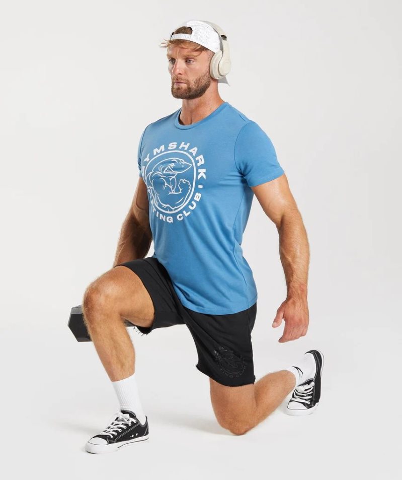 Men's Gymshark Legacy T-Shirts Blue | NZ 2DUEJI